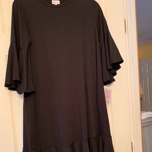Black Ruffle Dress with Tags Medium